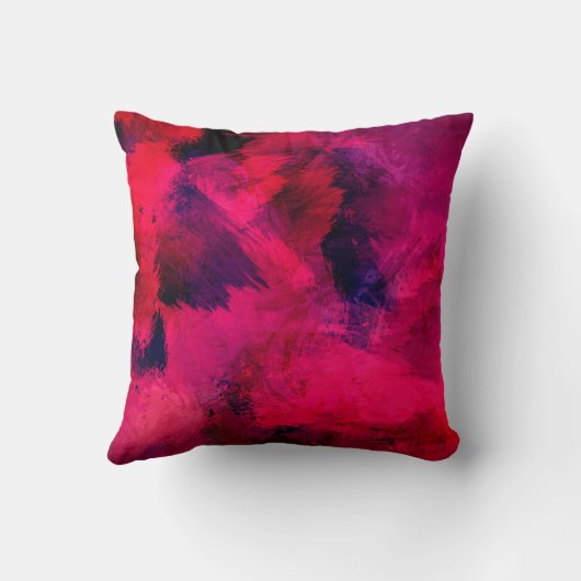 濃い赤と紫はっきりしたとモダン抽象芸術 クッション (裏面)