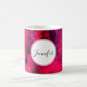 濃い赤と紫はっきりしたとモダン抽象芸術 コーヒーマグカップ (中央)