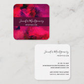 濃い赤と紫はっきりしたとモダン抽象芸術 スクエア名刺 (正面/裏面)