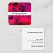 濃い赤と紫はっきりしたとモダン抽象芸術 スクエア名刺 (正面/裏面)