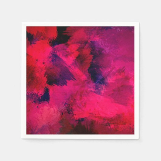 濃い赤と紫はっきりしたとモダン抽象芸術 スタンダードカクテルナプキン (正面)