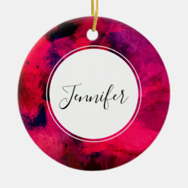 濃い赤と紫はっきりしたとモダン抽象芸術 セラミックオーナメント