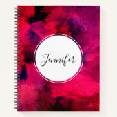 濃い赤と紫はっきりしたとモダン抽象芸術 ノートブック (正面)