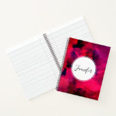 濃い赤と紫はっきりしたとモダン抽象芸術 ノートブック (内部)