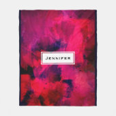 濃い赤と紫はっきりしたとモダン抽象芸術 フリースブランケット (正面)