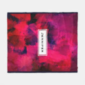 濃い赤と紫はっきりしたとモダン抽象芸術 フリースブランケット (正面(横))