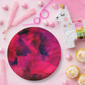 濃い赤と紫はっきりしたとモダン抽象芸術 ペーパープレート (パーティー)