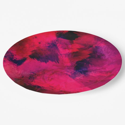 濃い赤と紫はっきりしたとモダン抽象芸術 ペーパープレート (アングル)