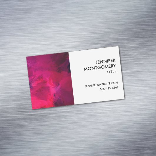 濃い赤と紫はっきりしたとモダン抽象芸術 マグネット名刺 (インサイチュ)