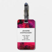 濃い赤と紫はっきりしたとモダン抽象芸術 ラゲッジタグ (裏面縦)
