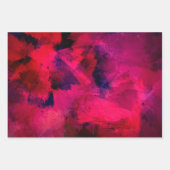 濃い赤と紫はっきりしたとモダン抽象芸術 ラッピングペーパーシート (正面3)