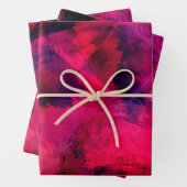 濃い赤と紫はっきりしたとモダン抽象芸術 ラッピングペーパーシート (インサイチュ)