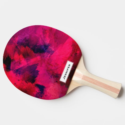 濃い赤と紫はっきりしたとモダン抽象芸術 卓球ラケット (横)