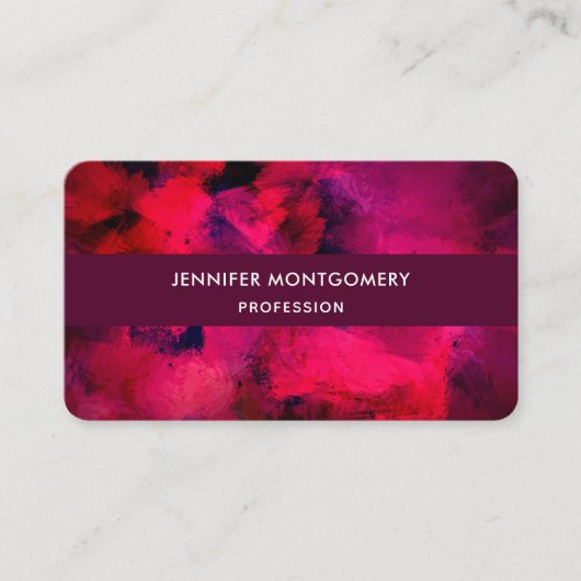 濃い赤と紫はっきりしたとモダン抽象芸術 名刺 (正面)