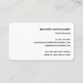 濃い赤と紫はっきりしたとモダン抽象芸術 名刺 (裏面)