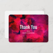 濃い赤と紫はっきりしたとモダン サンキューカード (正面/裏面)