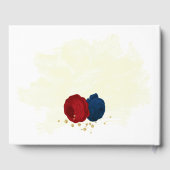 濃い赤と紺の花金ゴールド ゲストブック (裏面)