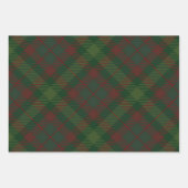 濃い赤と緑の休日クリスマスプレッドパターン ラッピングペーパーシート (正面3)