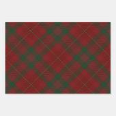 濃い赤と緑の休日クリスマスプレッドパターン ラッピングペーパーシート (正面2)