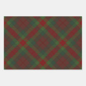 濃い赤と緑の休日クリスマスプレッドパターン ラッピングペーパーシート (正面)