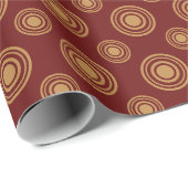 濃い赤と金ゴールドの点と円 ラッピングペーパー (ロールコーナー)