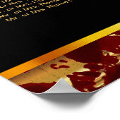 濃い赤と金ゴールド大理石 – 10座席表 ポスター (角)