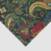 濃い赤と青の花のChinoiserieデコページ 薄葉紙 (詳細)