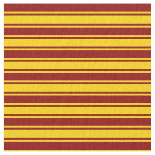 濃い赤と黄色のストライプ/線パターン ファブリック (クローズアップ)