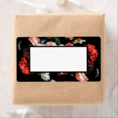 濃い赤と黒のフローラ空白の住所 シール (インサイチュ)