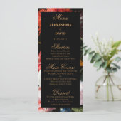 濃い赤と黒のフローラ結婚のメニューカード メニュー (スタンド正面)