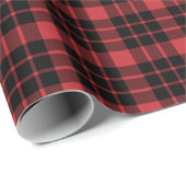濃い赤と黒のプレイドラッピング紙 ラッピングペーパー (ロールコーナー)