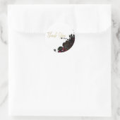 濃い赤と黒の花フローラゴシック様式の釉薬 ラウンドシール (バッグ)