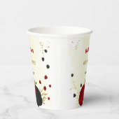 濃い赤と黒の花 ゴールド 紙コップ (右)