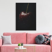 濃い赤のさくらんぼ（露が黒く滴る） キャンバスプリント (インサイチュ (リビング))