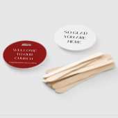 濃い赤のウェルカムハンドファン ハンドファン (組立なし)