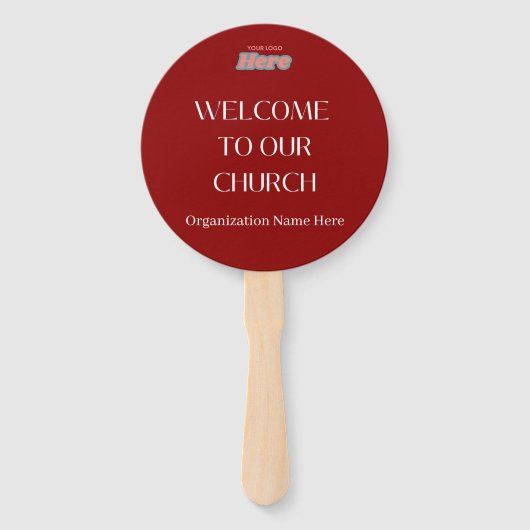 濃い赤のウェルカムハンドファン ハンドファン (正面)