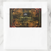 濃い赤のオレンジ色のバラ製品ラベルのロゴ 長方形シール (バッグ)