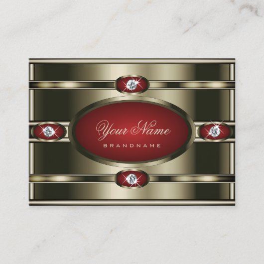 濃い赤のグラデーションを持つ顕著なクロムエフェクト 名刺 (正面)