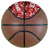 濃い赤のグリッターがチームきらきら光るの名前に輝く バスケットボール (右)