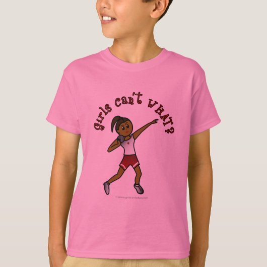 濃い赤のショットを入れる Tシャツ (正面)