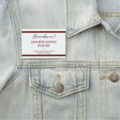 濃い赤のストライプ懇親会覚えている 名札 (インサイチュ)