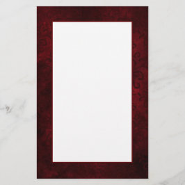 濃い赤のダマスクの筆記用紙 便箋