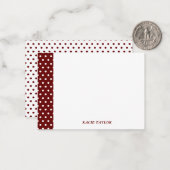 濃い赤のドットパーソナライズされたノートカード ノートカード (正面/裏面インサイチュ)