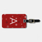 濃い赤のドポップ・アートのット ラゲッジタグ (正面横)