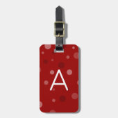 濃い赤のドポップ・アートのット ラゲッジタグ (正面縦)