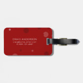 濃い赤のドポップ・アートのット ラゲッジタグ (裏面横)