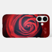 濃い赤のバラが近い Case-Mate iPhoneケース (裏面 (横))