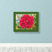 濃い赤のバラ キャンバスプリント (インサイチュ (ウッドフロア))