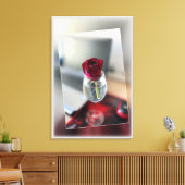 濃い赤のバラ キャンバスプリント (インサイチュ (リビング))