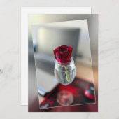 濃い赤のバラ シーズンカード (正面/裏面)